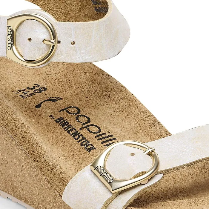 Women Birkenstock TwoStrap Soley Metallic Silver