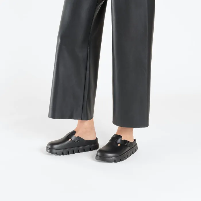 Women Birkenstock Wedges and Platforms Boston Chunky Black
