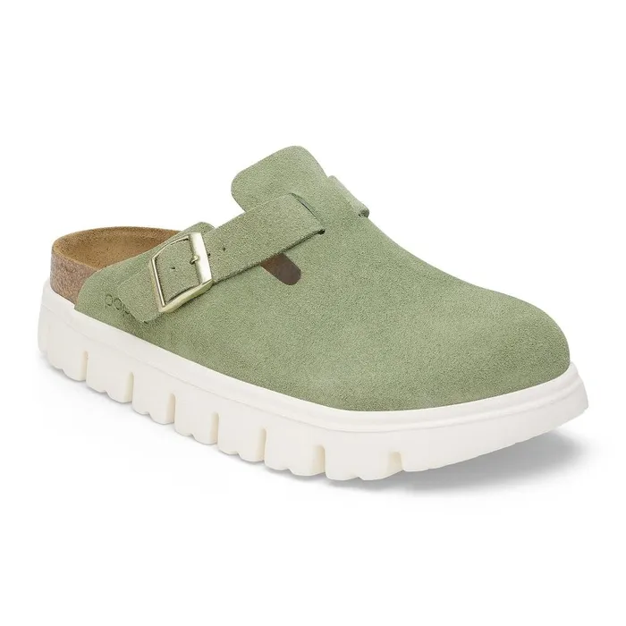 Women Birkenstock Wedges and Platforms Boston Chunky Green Tea