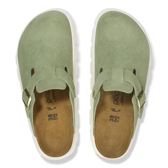 Women Birkenstock Wedges and Platforms Boston Chunky Green Tea