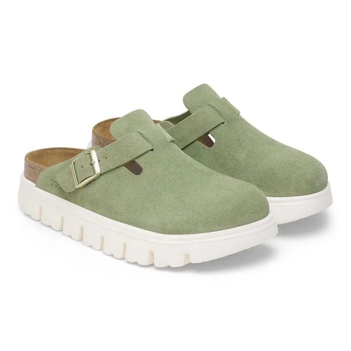 Women Birkenstock Wedges and Platforms Boston Chunky Green Tea