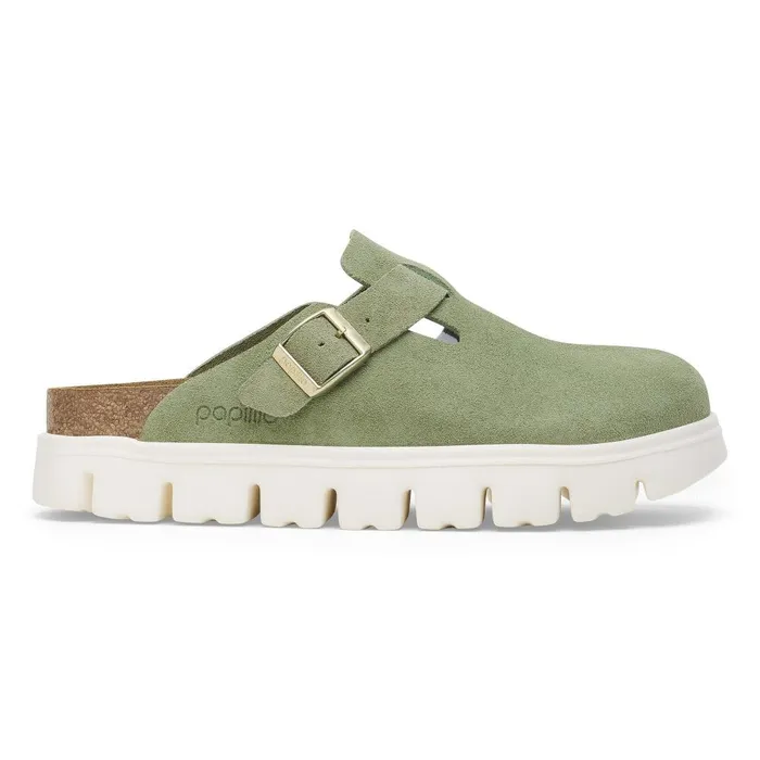 Women Birkenstock Wedges and Platforms Boston Chunky Green Tea