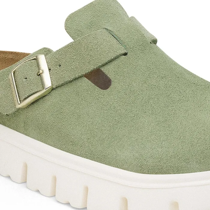Women Birkenstock Wedges and Platforms Boston Chunky Green Tea