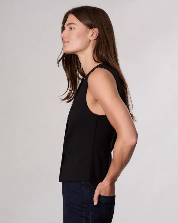 Women Blazers and Vests Rag and Bone Irina Ponte Vest Black
