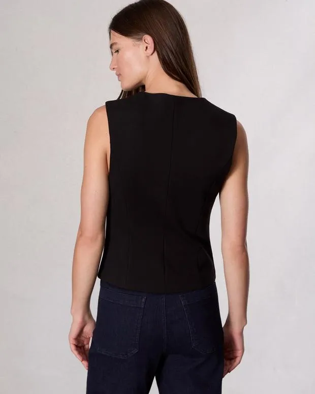 Women Blazers and Vests Rag and Bone Irina Ponte Vest Black