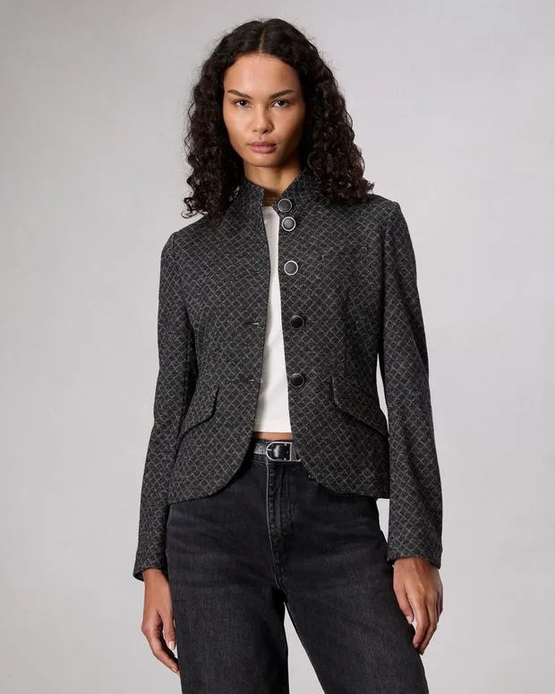 Women Blazers and Vests Rag and Bone Slade Patterned Blazer Black