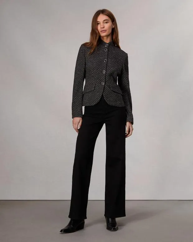 Women Blazers and Vests Rag and Bone Slade Patterned Blazer Black