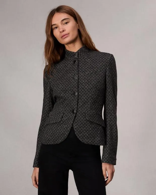 Women Blazers and Vests Rag and Bone Slade Patterned Blazer Black