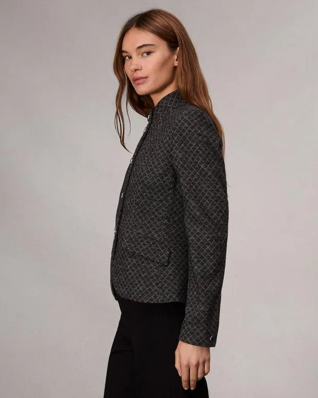 Women Blazers and Vests Rag and Bone Slade Patterned Blazer Black