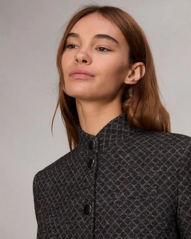 Women Blazers and Vests Rag and Bone Slade Patterned Blazer Black