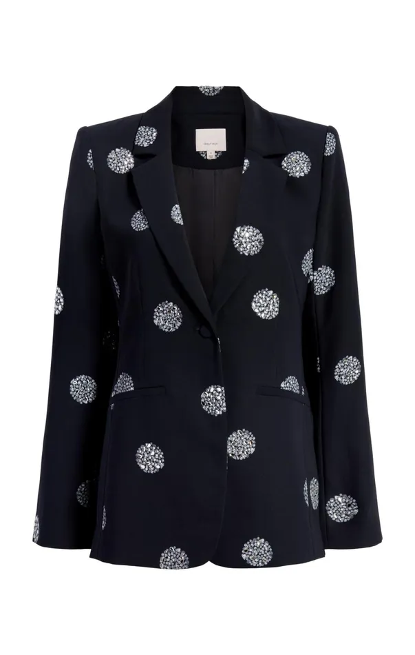 Women Blazers Cinq Sept Crystal Dot Karlie Blazer Blacksilver