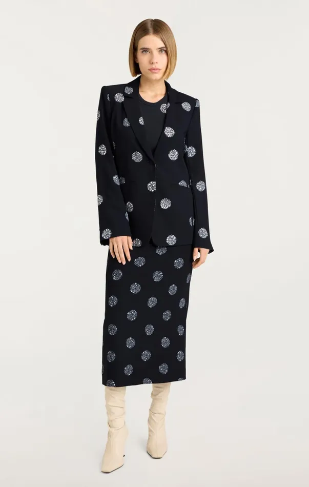 Women Blazers Cinq Sept Crystal Dot Karlie Blazer Blacksilver