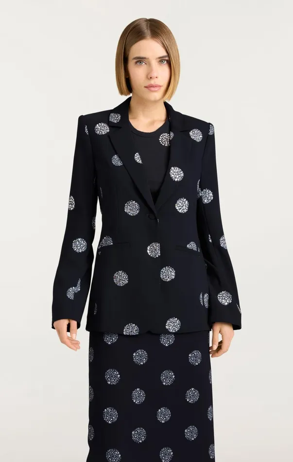 Women Blazers Cinq Sept Crystal Dot Karlie Blazer Blacksilver