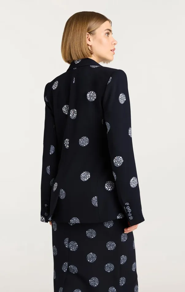 Women Blazers Cinq Sept Crystal Dot Karlie Blazer Blacksilver