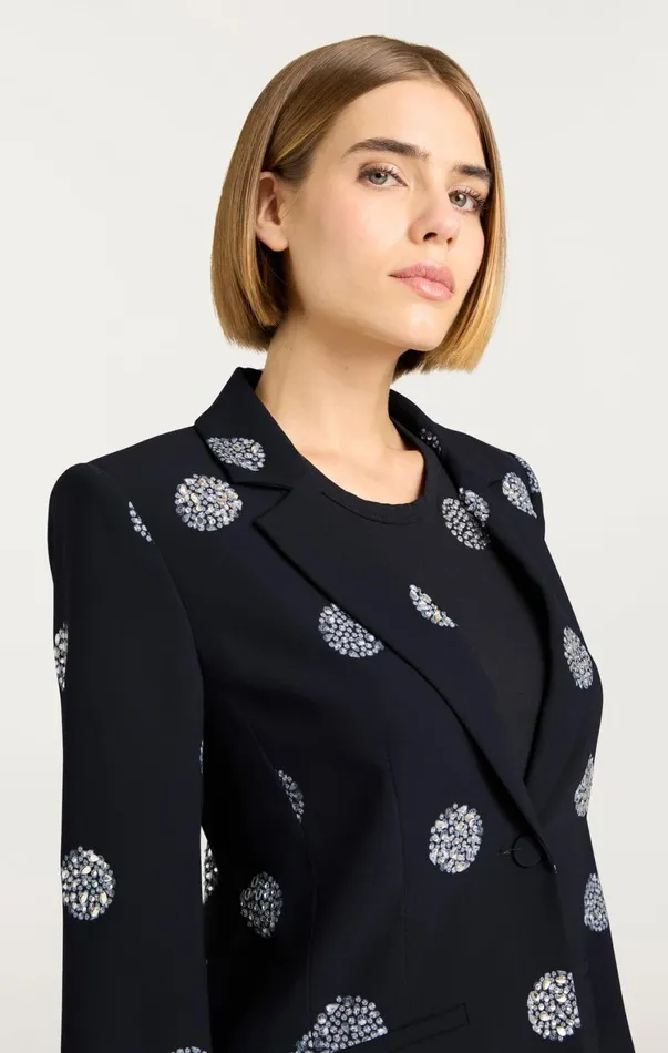 Women Blazers Cinq Sept Crystal Dot Karlie Blazer Blacksilver