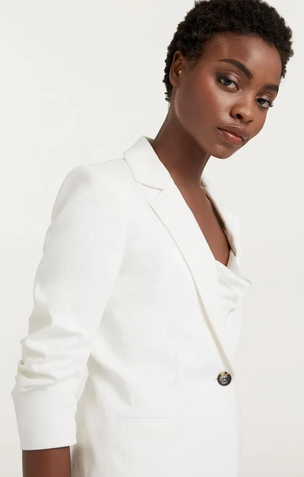 Women Blazers Cinq Sept Denim Khloe Blazer White