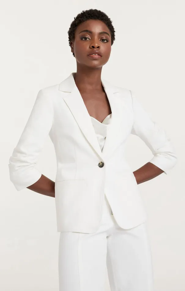 Women Blazers Cinq Sept Denim Khloe Blazer White