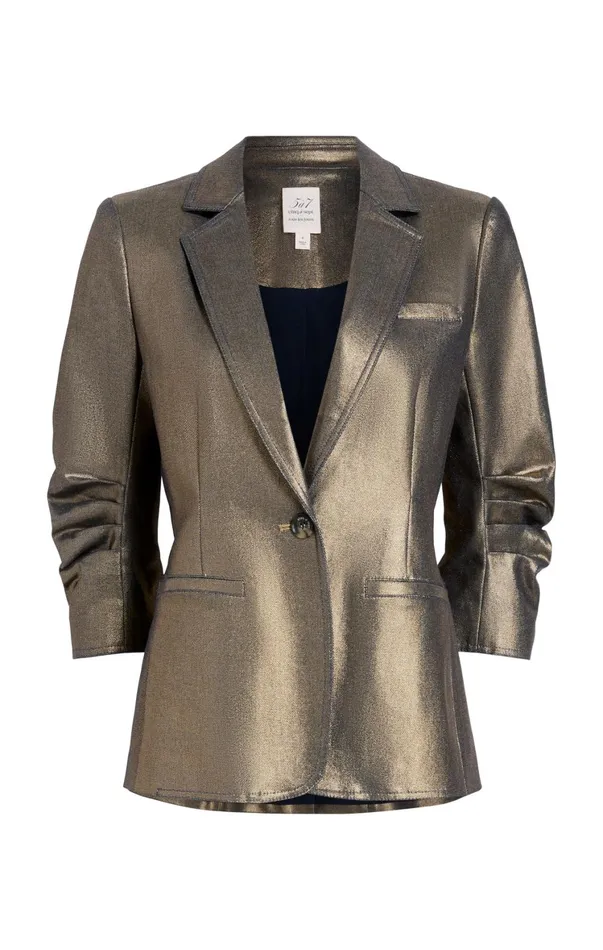 Women Blazers Cinq Sept Gold Coated Khloe Blazer Gold