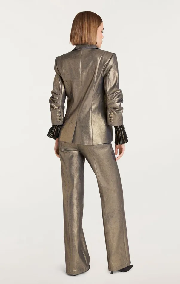 Women Blazers Cinq Sept Gold Coated Khloe Blazer Gold