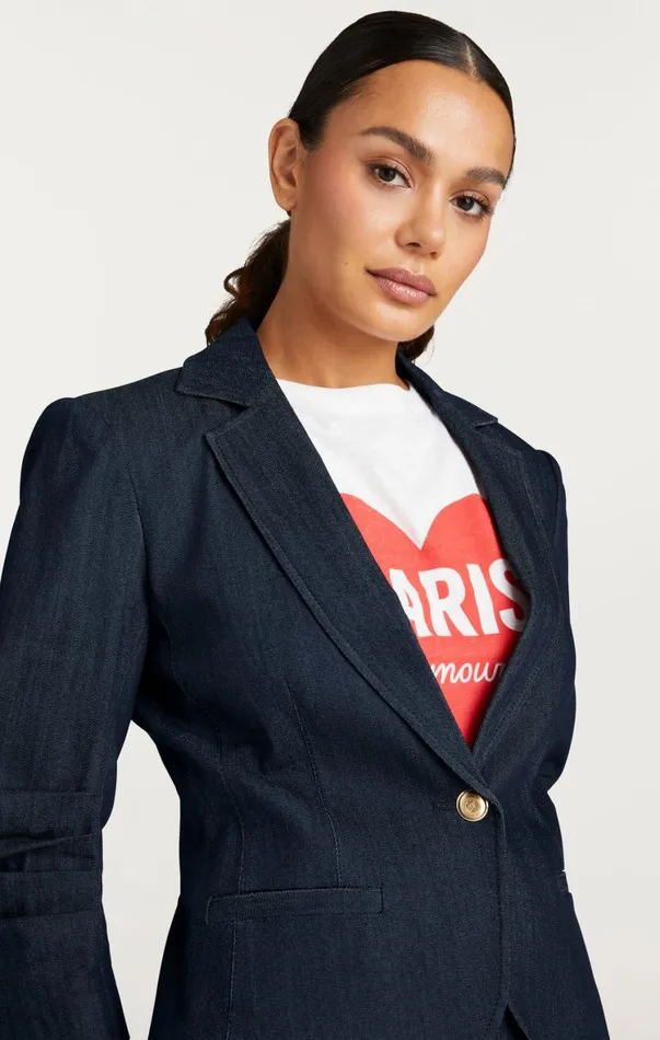 Women Blazers Cinq Sept Petit Denim Khloe Blazer Indigo