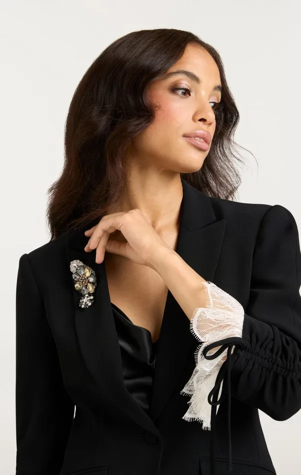 Women Blazers Cinq Sept Roxie Blazer Blackivory
