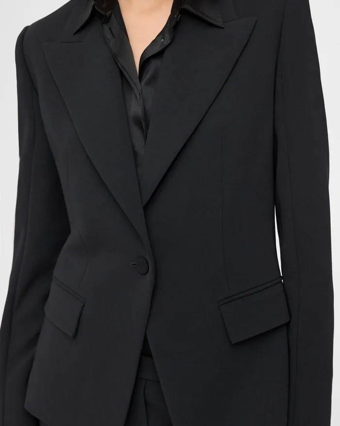 Women Blazers Jackets Theory Angled Blazer In Admiral Crepe Black