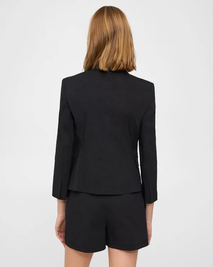 Women Blazers Jackets Theory Boxy Blazer In Good Linen Black