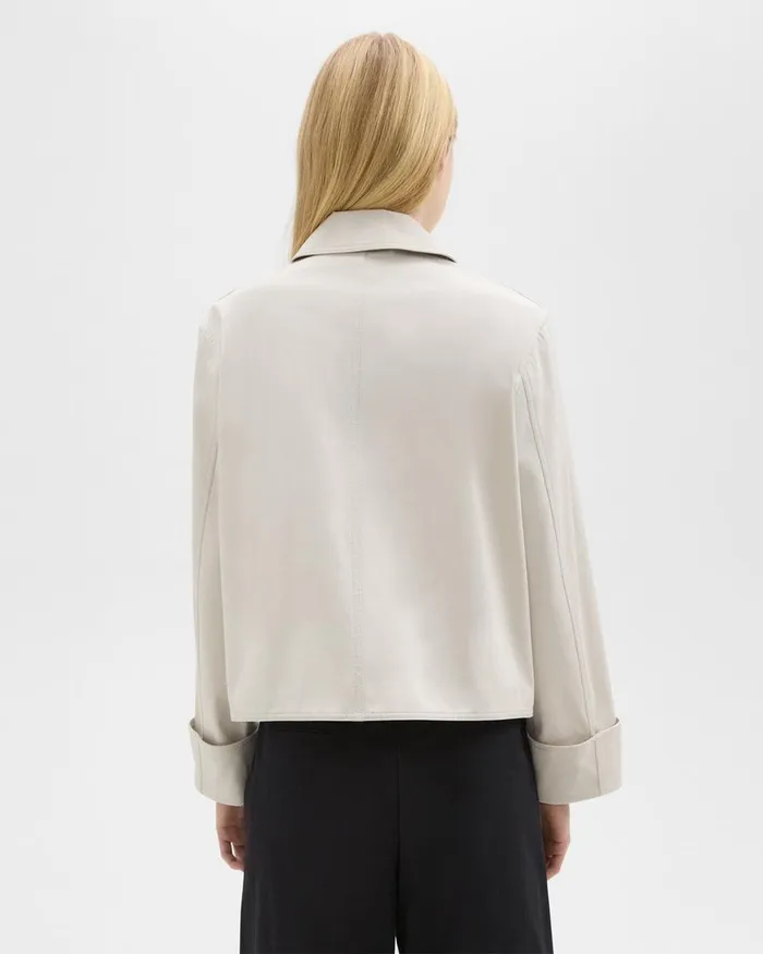Women Blazers Jackets Theory Cuffed Oversize Jacket In CottonBlend Sand