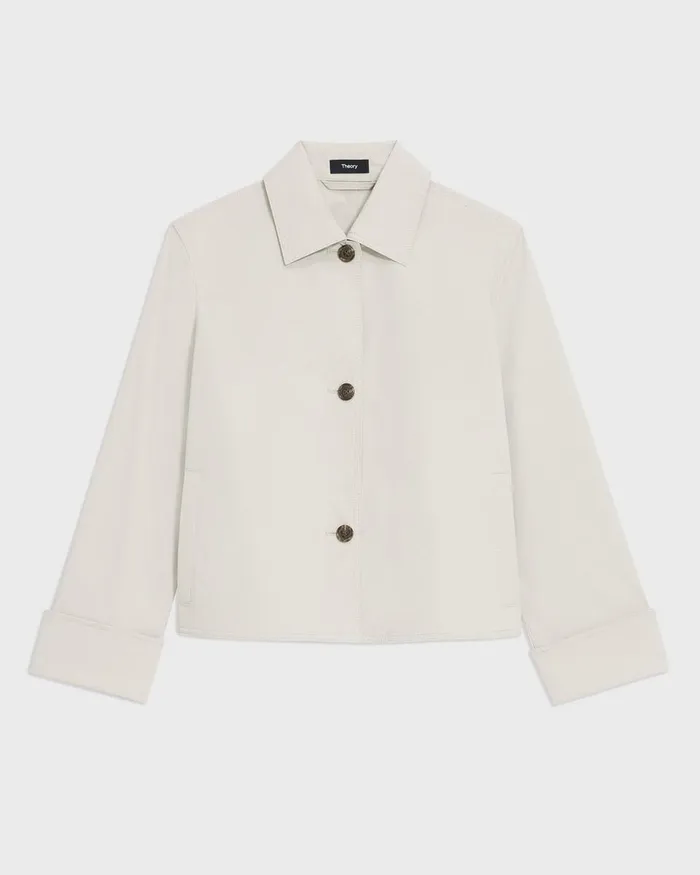 Women Blazers Jackets Theory Cuffed Oversize Jacket In CottonBlend Sand