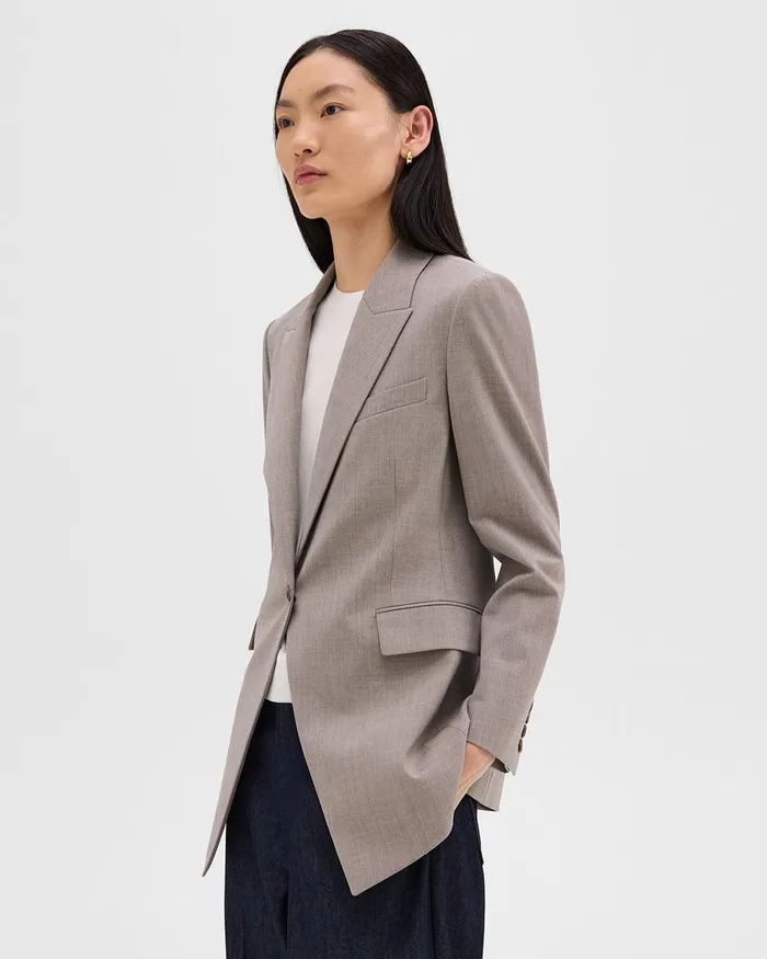 Women Blazers Jackets Theory Etiennette Blazer In Good Wool Cinder Melange