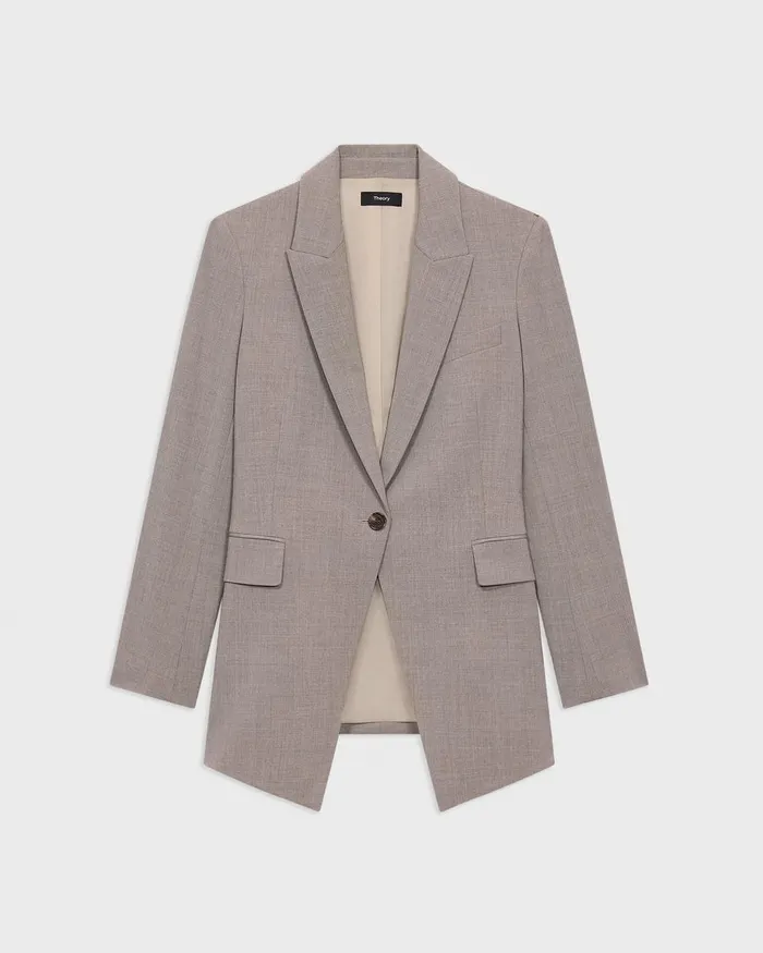 Women Blazers Jackets Theory Etiennette Blazer In Good Wool Cinder Melange