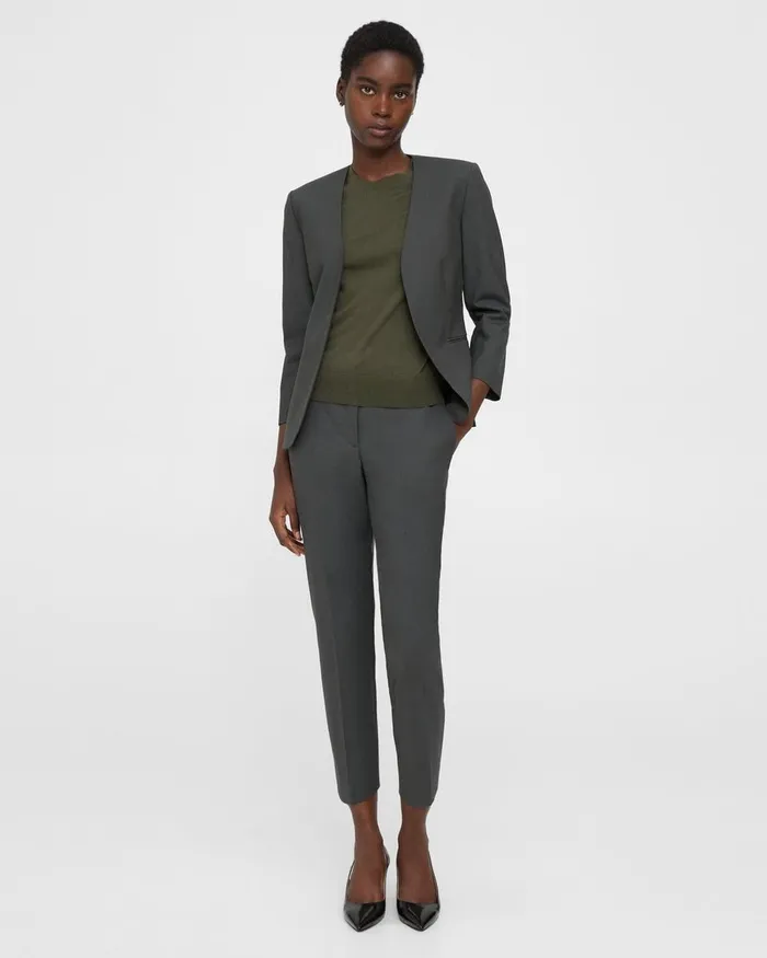 Women Blazers Jackets Theory Lindrayia Blazer In Good Wool Deep Green