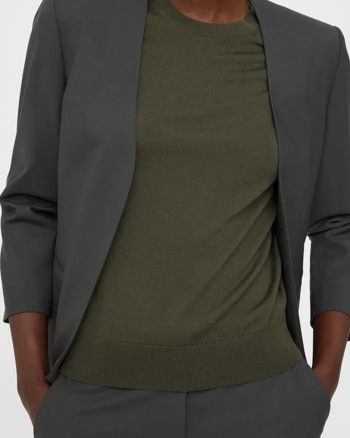 Women Blazers Jackets Theory Lindrayia Blazer In Good Wool Deep Green