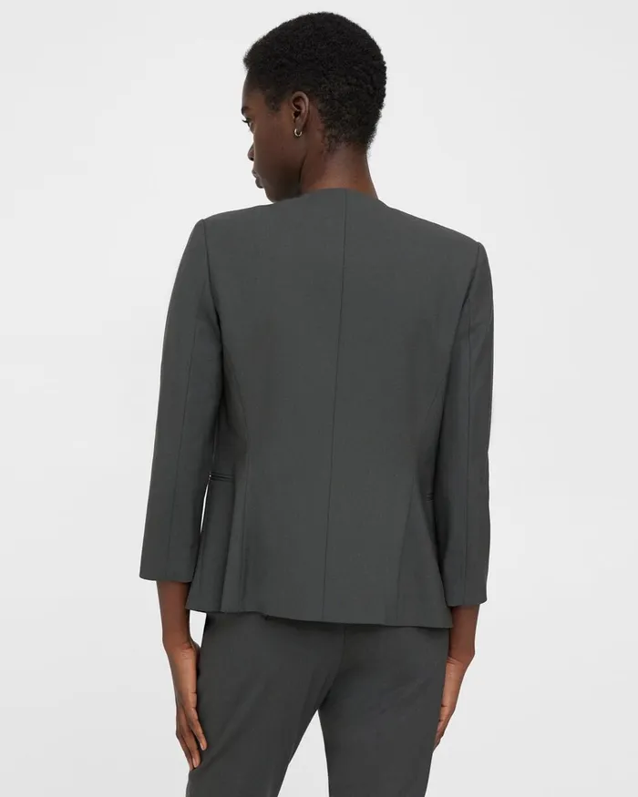 Women Blazers Jackets Theory Lindrayia Blazer In Good Wool Deep Green