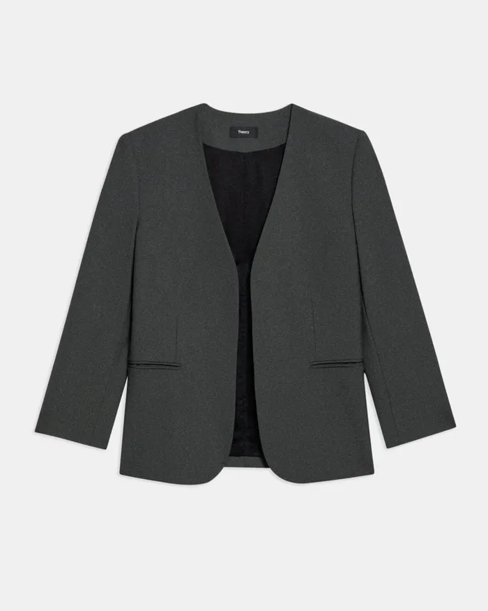 Women Blazers Jackets Theory Lindrayia Blazer In Good Wool Deep Green