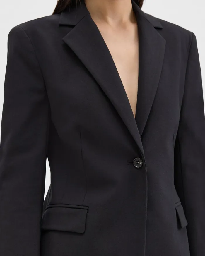 Women Blazers Jackets Theory Sculpted Blazer In Stretch CottonBlend Black
