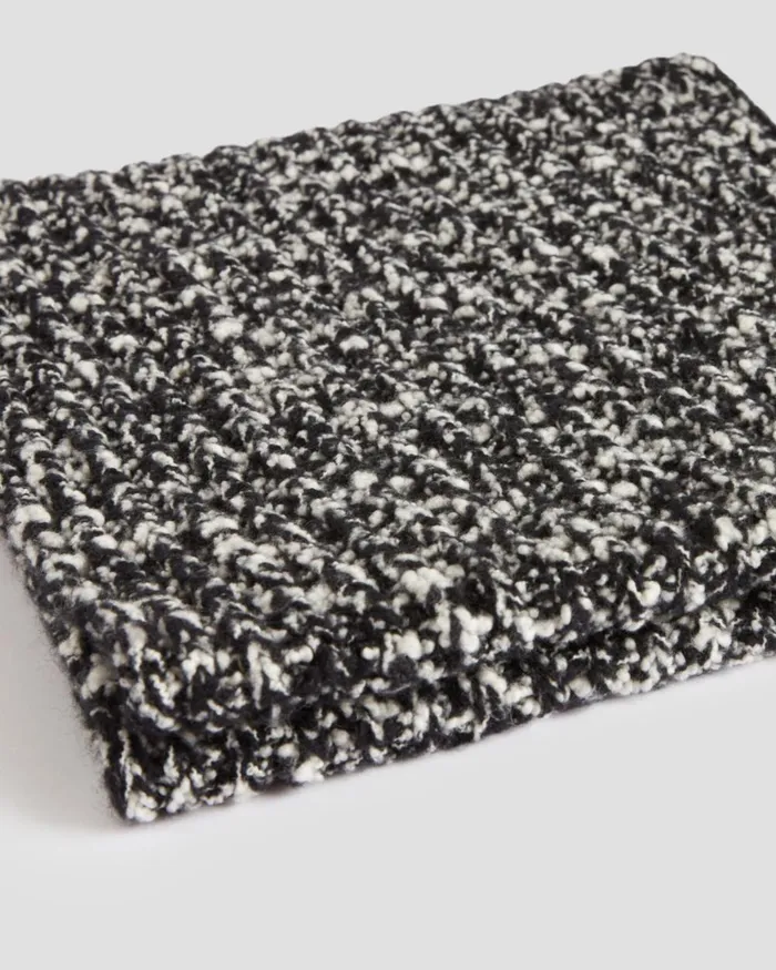 Women Boucl Wool Snood Boucle Blk White Comptoir Des Cotonniers