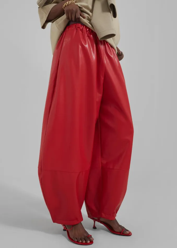 Women Briar Faux Leather Balloon Pants 8211 Red The Frankie Shop Bottoms