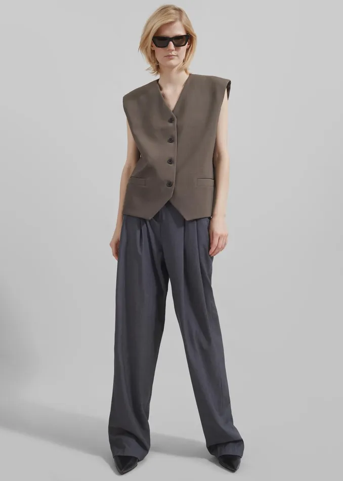 Women Brittany Vest 8211 Brown The Frankie Shop Outerwear