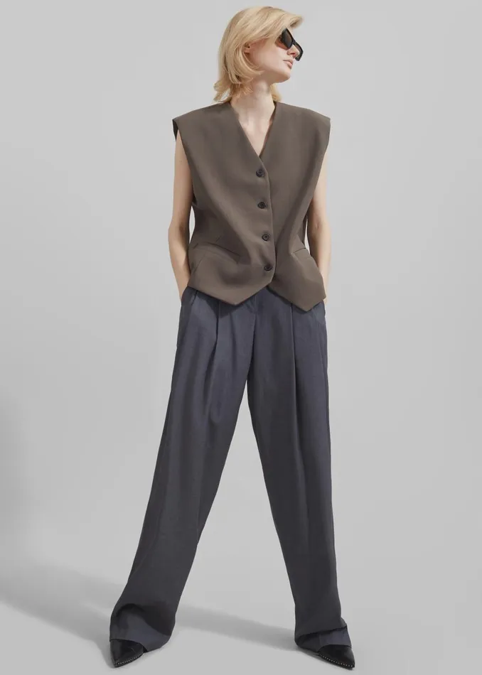 Women Brittany Vest 8211 Brown The Frankie Shop Outerwear