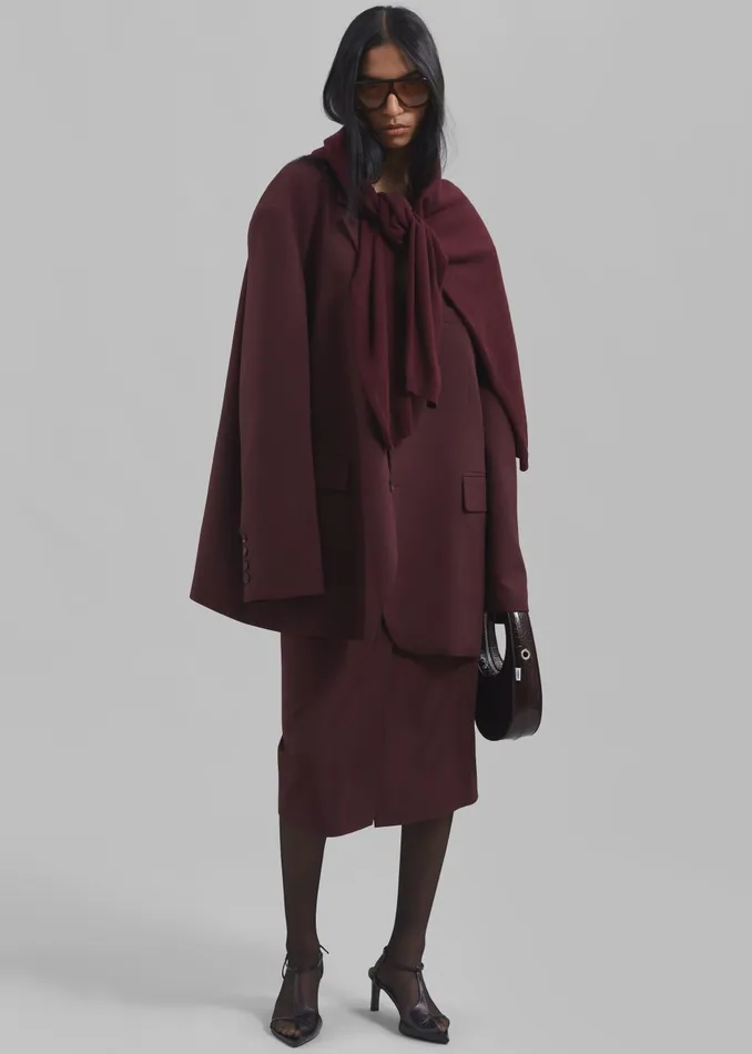 Women Brooklyn Blazer 8211 Burgundy The Frankie Shop Outerwear