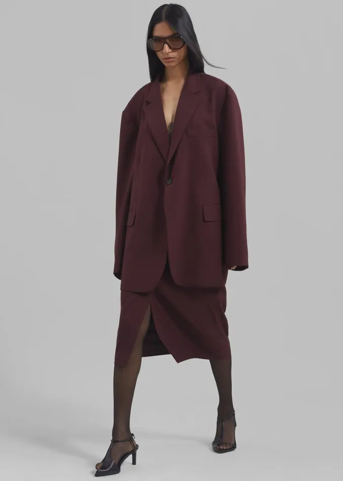 Women Brooklyn Blazer 8211 Burgundy The Frankie Shop Outerwear
