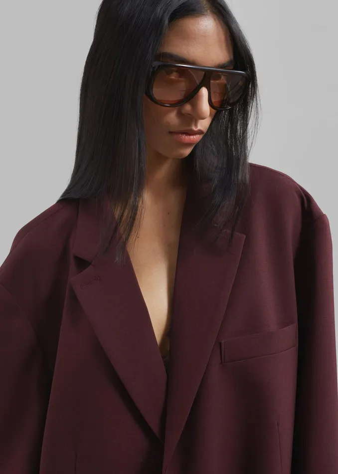 Women Brooklyn Blazer 8211 Burgundy The Frankie Shop Outerwear