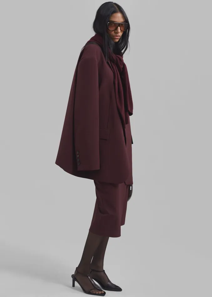 Women Brooklyn Blazer 8211 Burgundy The Frankie Shop Outerwear