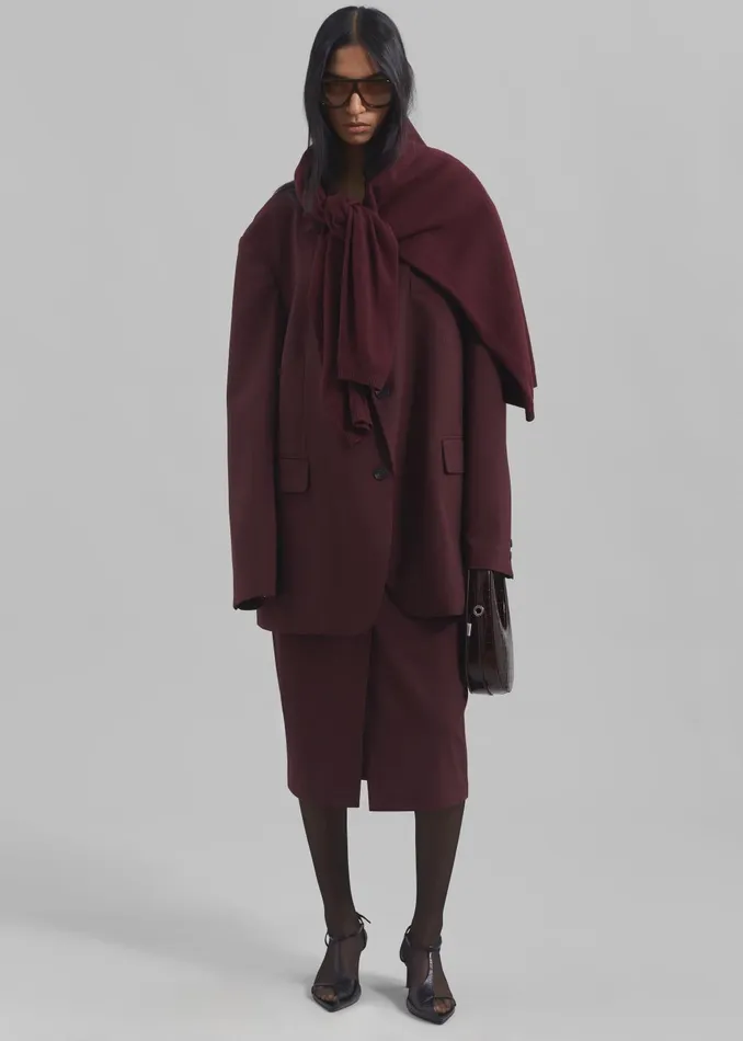 Women Brooklyn Blazer 8211 Burgundy The Frankie Shop Outerwear