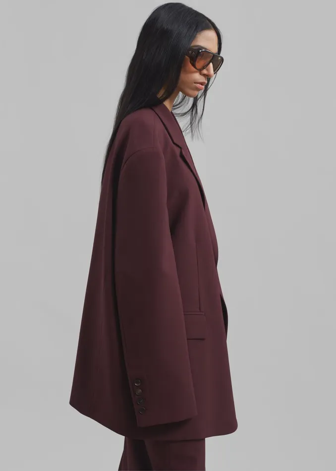 Women Brooklyn Blazer 8211 Burgundy The Frankie Shop Outerwear