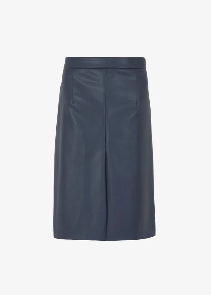 Women Brooklyn Faux Leather Midi Skirt 8211 Navy The Frankie Shop Bottoms