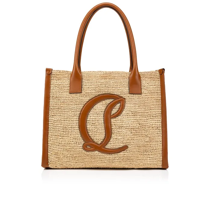 Women By My Side Large Tote Bag 8211 Raffia And Calf Leather 8211 Natural Christian Louboutin Totes