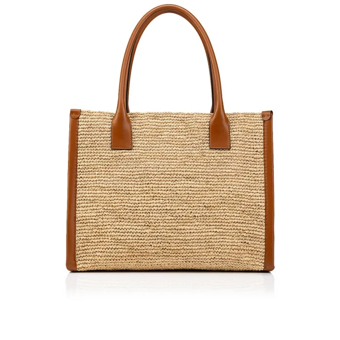Women By My Side Large Tote Bag 8211 Raffia And Calf Leather 8211 Natural Christian Louboutin Totes