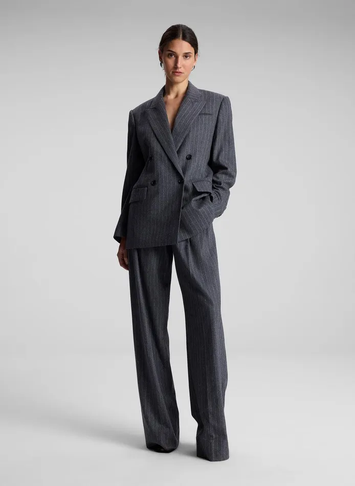 Women Calla Wool Cashmere Oversized Jacket Grey Melange ALC Jackets and Coats